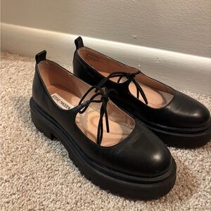 Steve Madden Black Lace-Up Platform Mary Jane Pumps